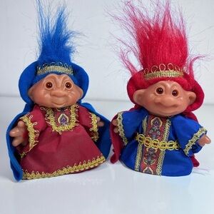 Trolls King Azul and Queen Ruby Figures 2001 Playmates Toys k2317